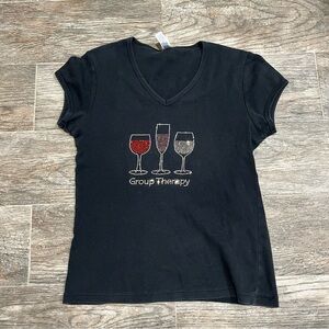 Tee with Wine Glass Graphic